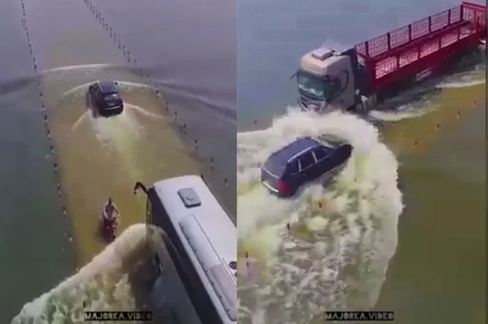 Jembatan Terendam Banjir Viral, Warganet Tegaskan Bukan Untuk Pengendara yang Baperan