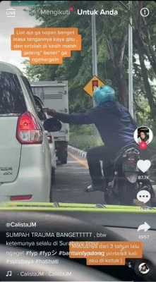 Info Viral, Pengguna Motor Ketuk Kaca Mobil Untuk Minta Uang, Warganet: Biasanya Dia Ngincernya Driver