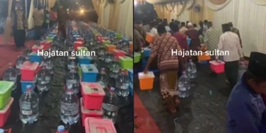 Viral 'Hajatan Sultan' di Bojonegoro, Tiap Tamu Dapat Satu Galon & Kontainer  Makanan